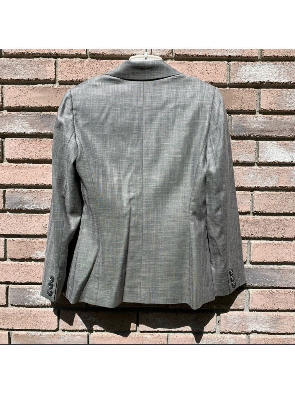 ANTONIO MELANI gray plaid blazer jacket lightweight spring summer neutral fall - Picture 9 of 11